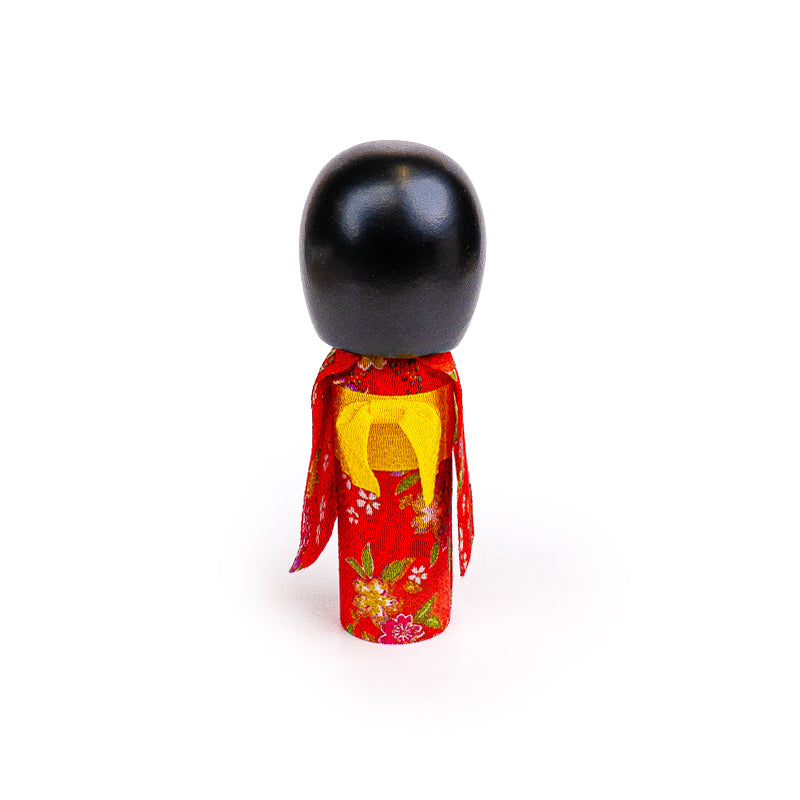 Bambola Giapponese Kokeshi - Egao Rossa