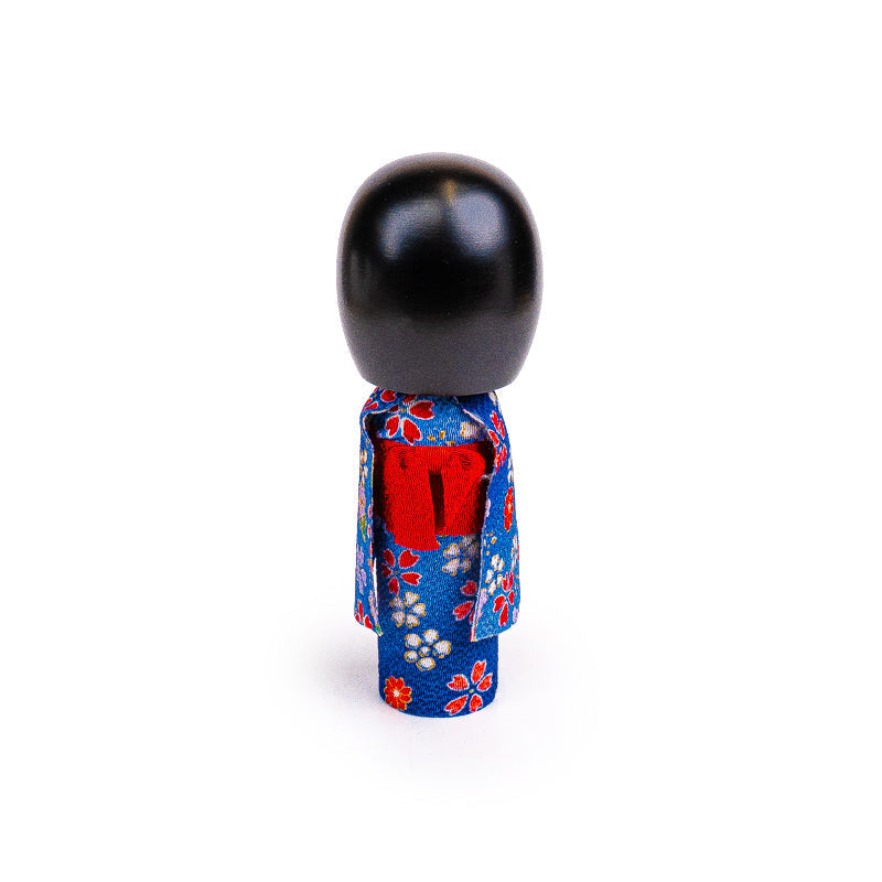 Bambola Giapponese Kokeshi - Kimono Blu