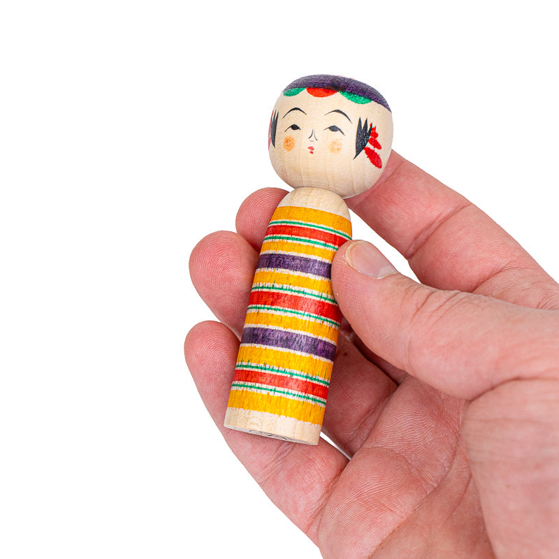 Bambola Kokeshi Giapponese - Yajiro Rokuro - 8,5 cm