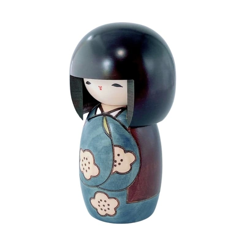 Bambola Kokeshi Kōjitsu blu