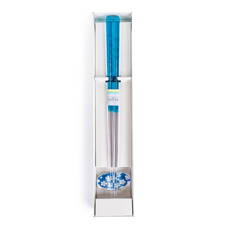 Bastoncini giapponesi in resina blu Sakura