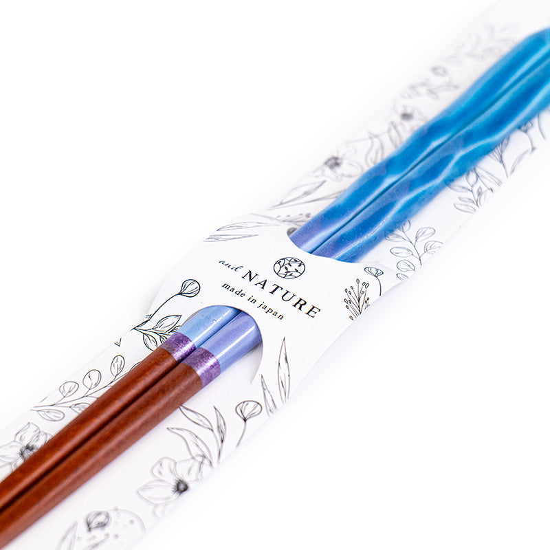 Bastoncini giapponesi ondulati blu glitterati