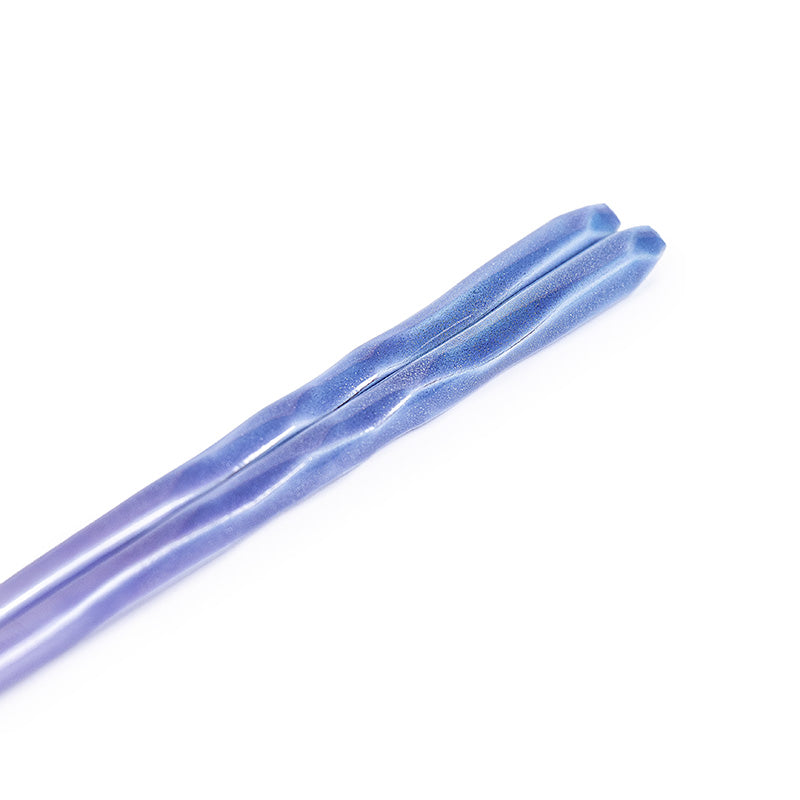 Bastoncini giapponesi ondulati blu glitterati