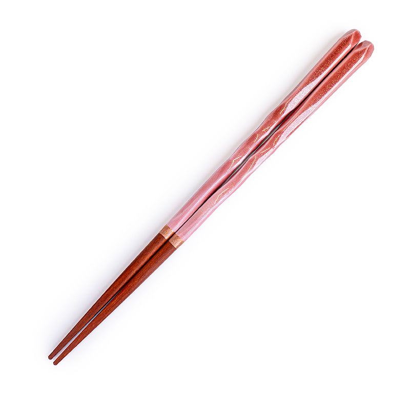 Bastoncini giapponesi ondulati rosa glitterati