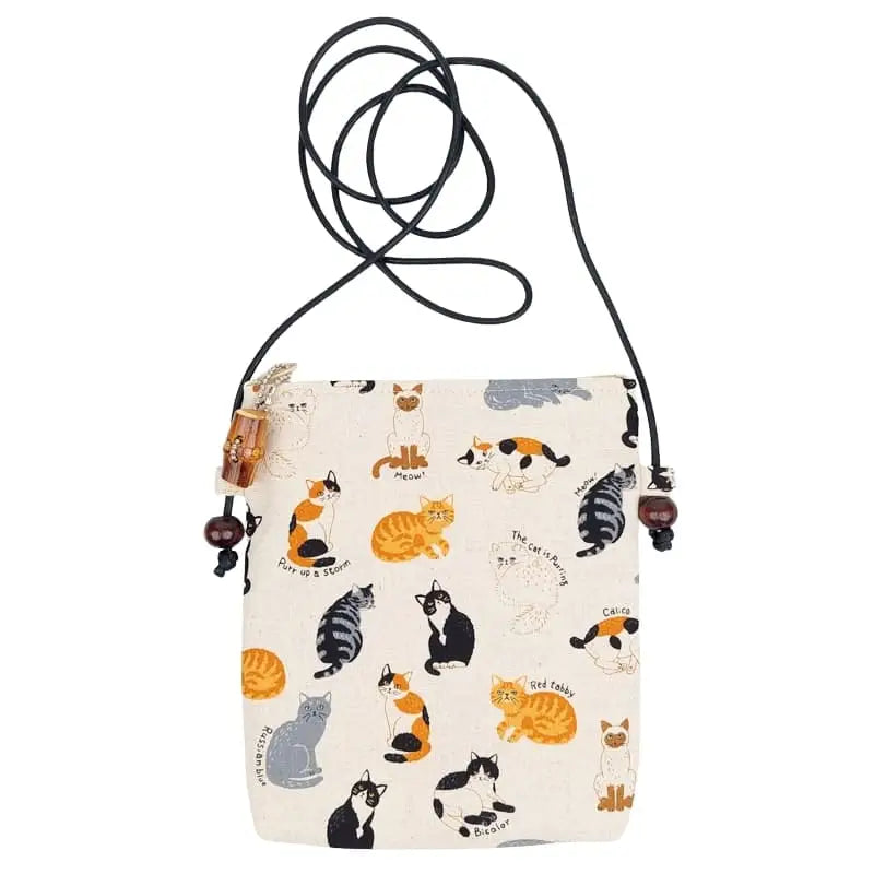 Borsa a tracolla con gatti giapponesi