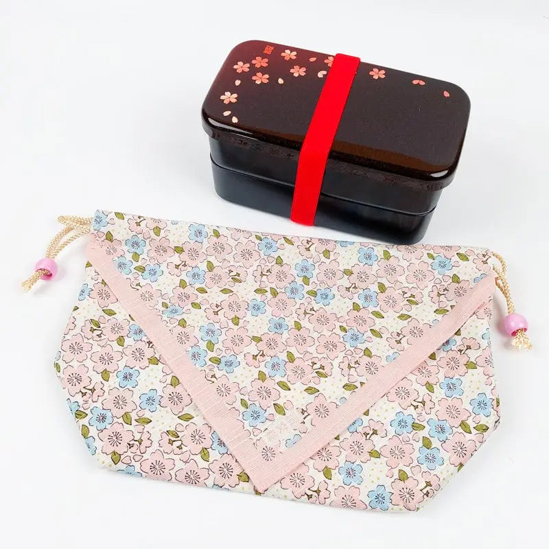 Borsa Bento in tessuto Sakura