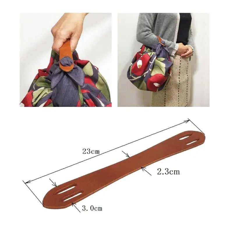 Borsa Furoshiki con manico in pelle