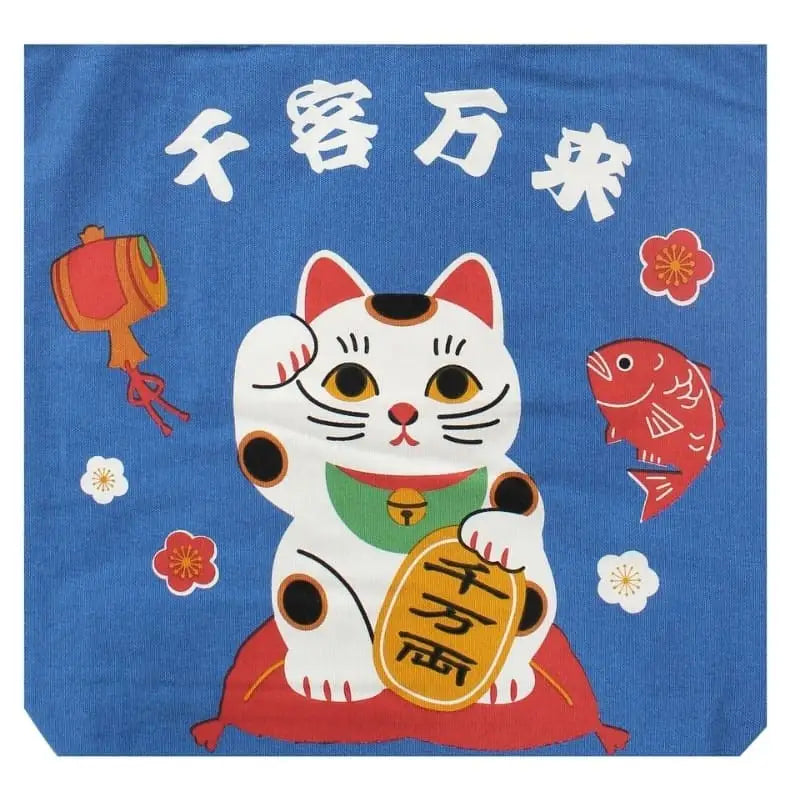 Borsa Tote Blu Maneki Neko Blessing