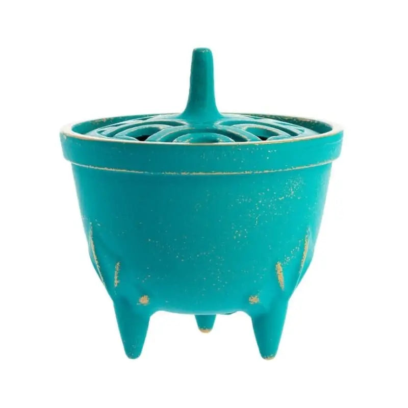 Bruciatore di incenso in ghisa Iwachu turchese