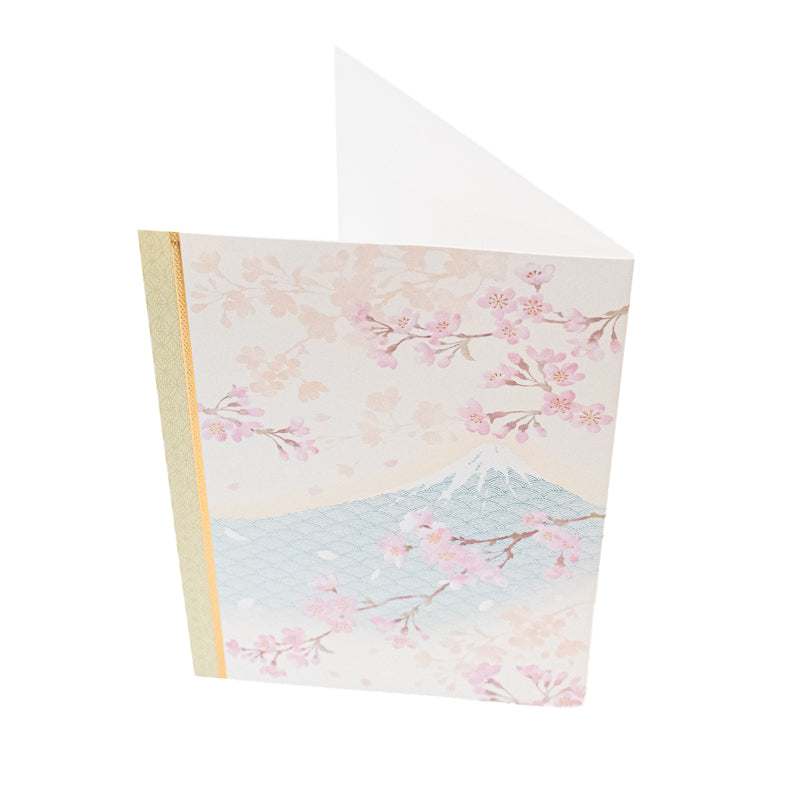 Cartolina Giapponese - Monte Fuji & Fiori di Ciliegio