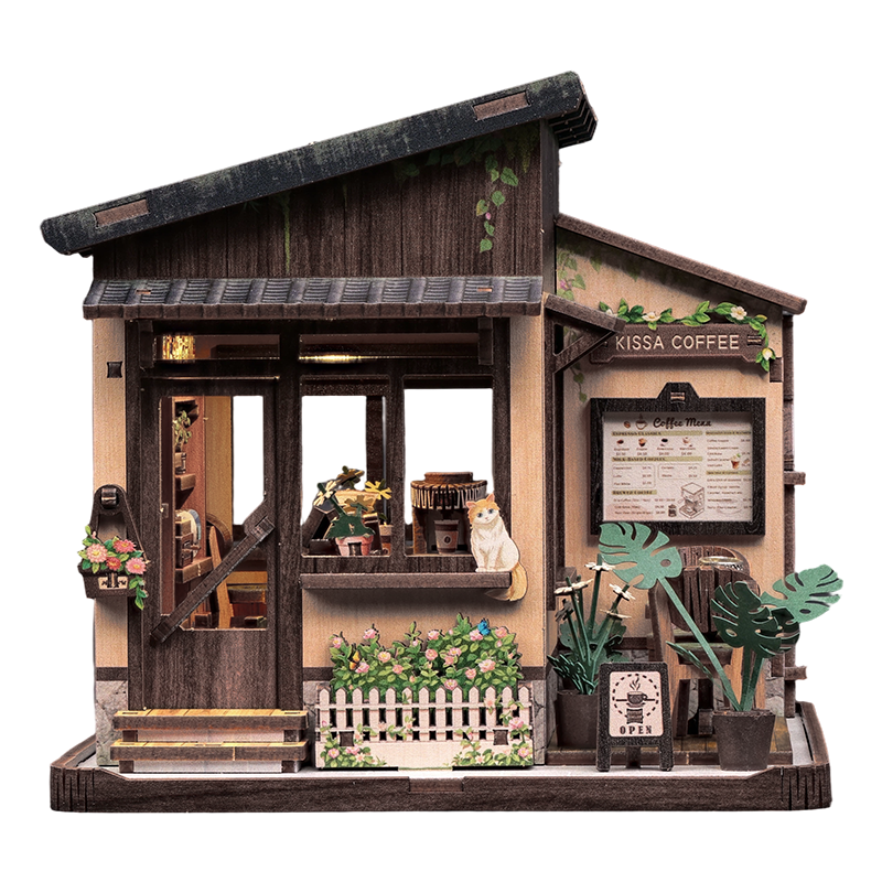 Casa In Miniatura Giapponese In Legno Kissa Coffee