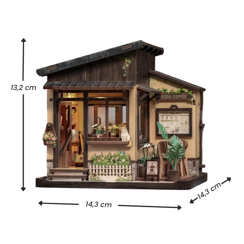 Casa In Miniatura Giapponese In Legno Kissa Coffee