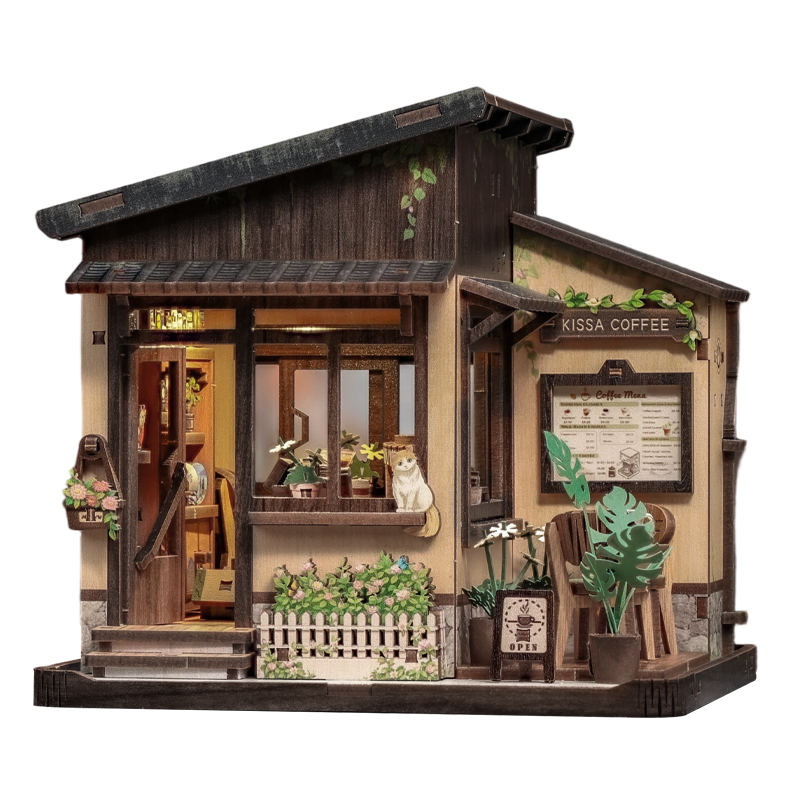 Casa In Miniatura Giapponese In Legno Kissa Coffee