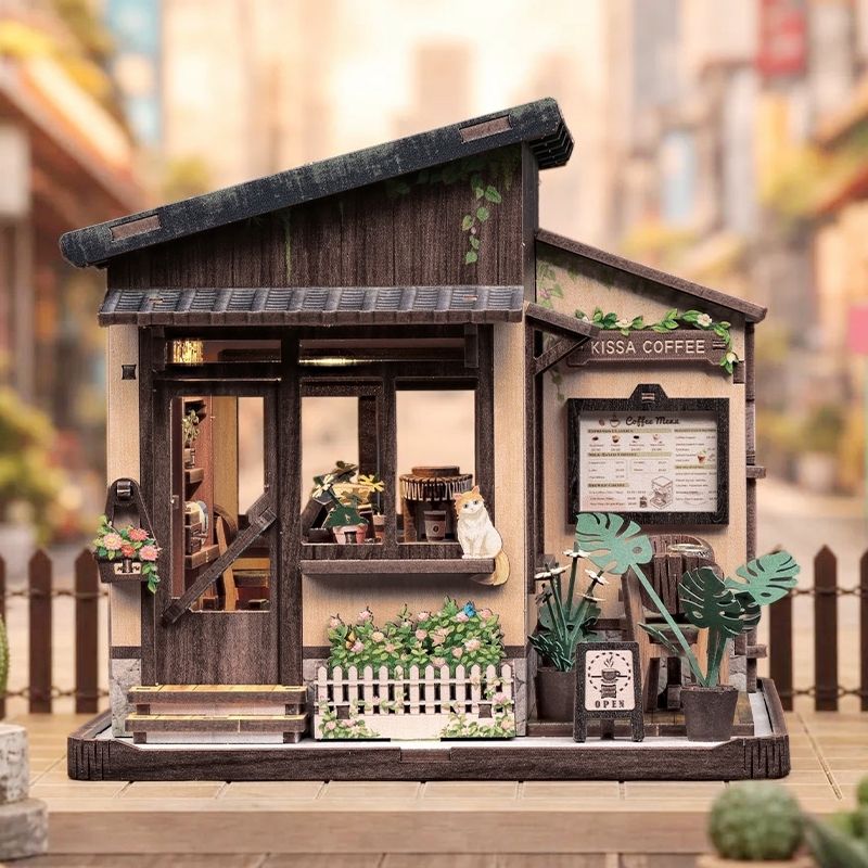 Casa In Miniatura Giapponese In Legno Kissa Coffee