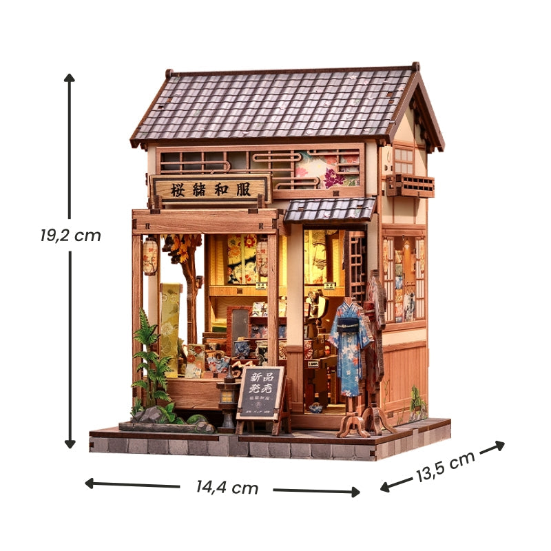 Casa In Miniatura Giapponese In Legno Sakura Kimono Shop