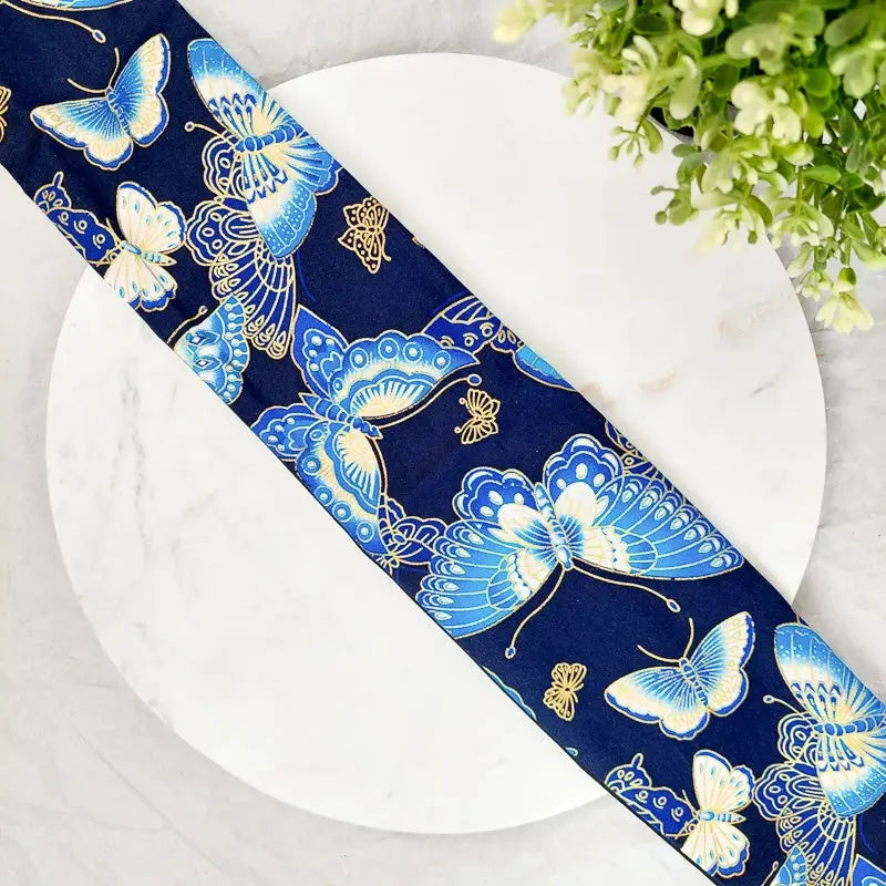 Cintura Obi a farfalla blu navy