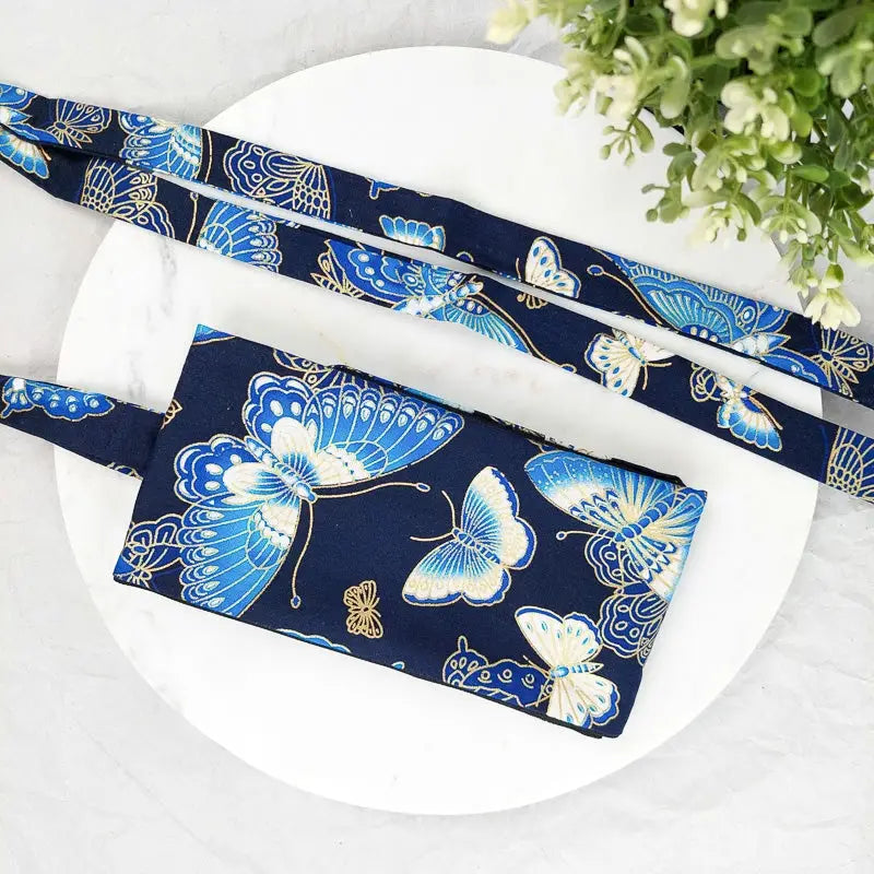 Cintura Obi a farfalla blu navy