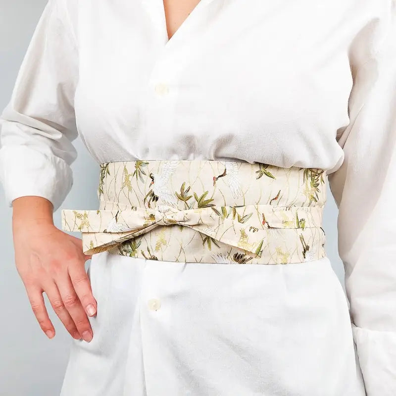 Cintura Obi Beige Crane - S