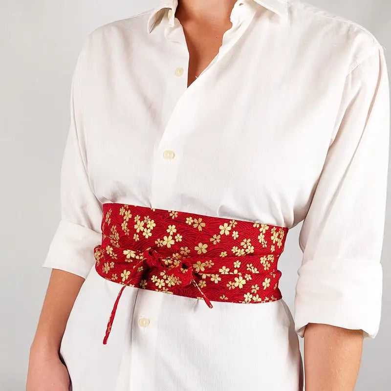 Cintura Obi rossa Sakura