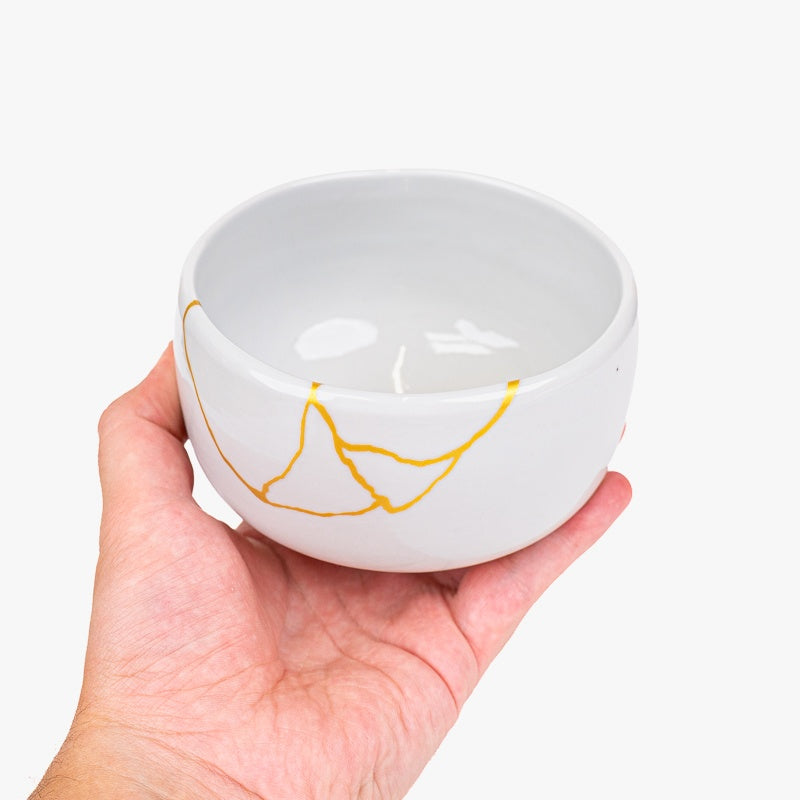 Ciotola Matcha Giapponese – Bianca Kintsugi