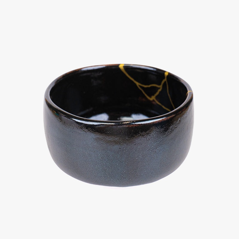 Ciotola Matcha Giapponese – Nera Kintsugi
