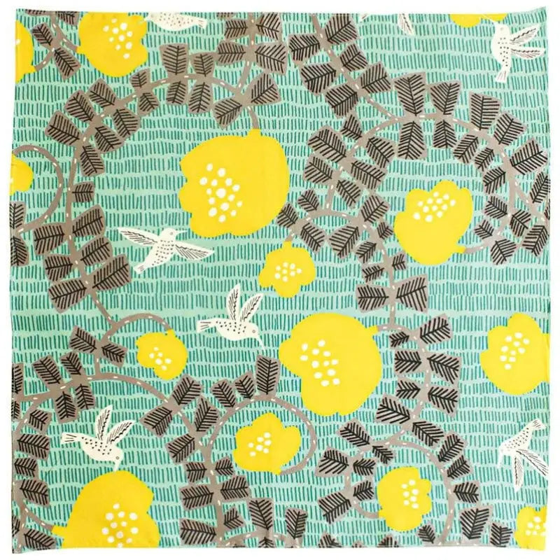 Furoshiki giapponese verde Colibrì - 70cm x 70cm