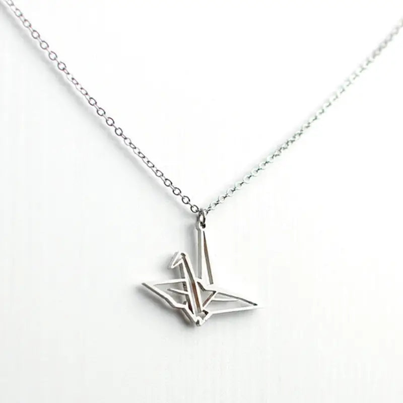 Collana di gru giapponesi in argento
