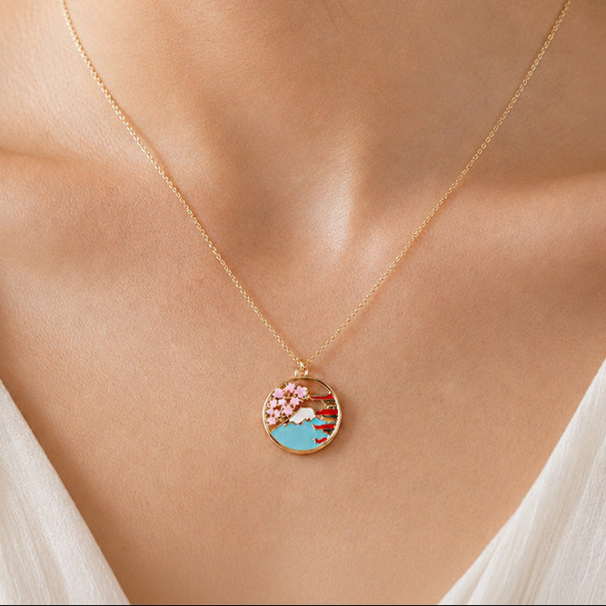 Collana Giapponese - Ciondolo Pagoda & Fuji