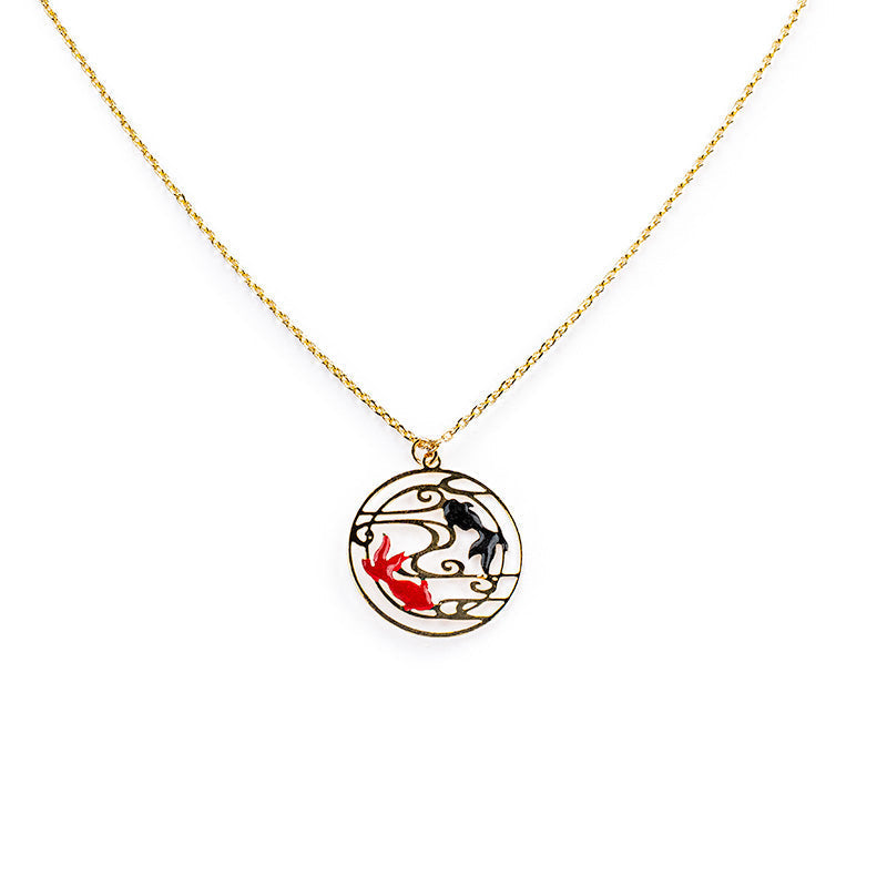 Collana Giapponese - Ciondolo Pesce Rosso & Nero