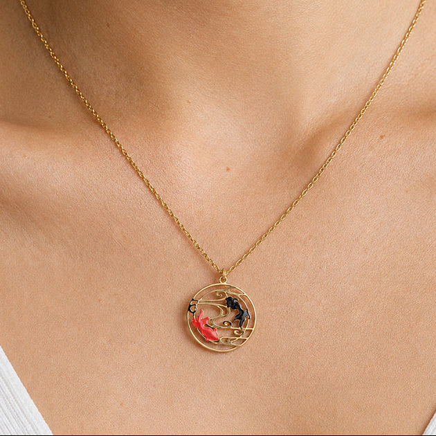 Collana Giapponese - Ciondolo Pesce Rosso & Nero