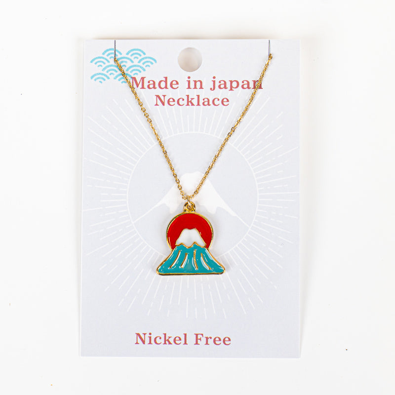 Collana giapponese con ciondolo a forma di sole e Monte Fuji