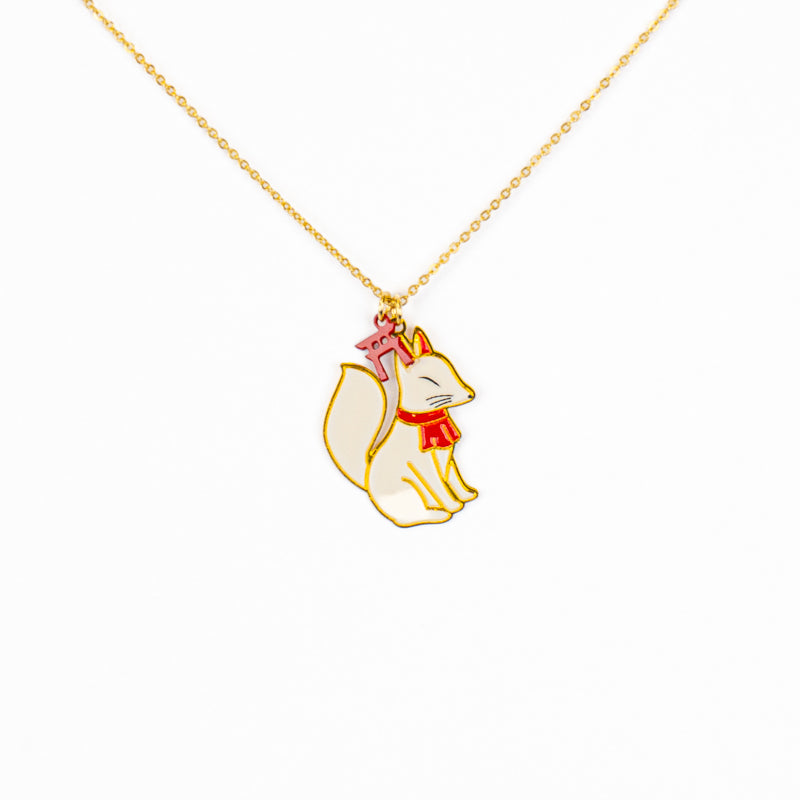 Collana giapponese con ciondolo Kitsune Guardiano