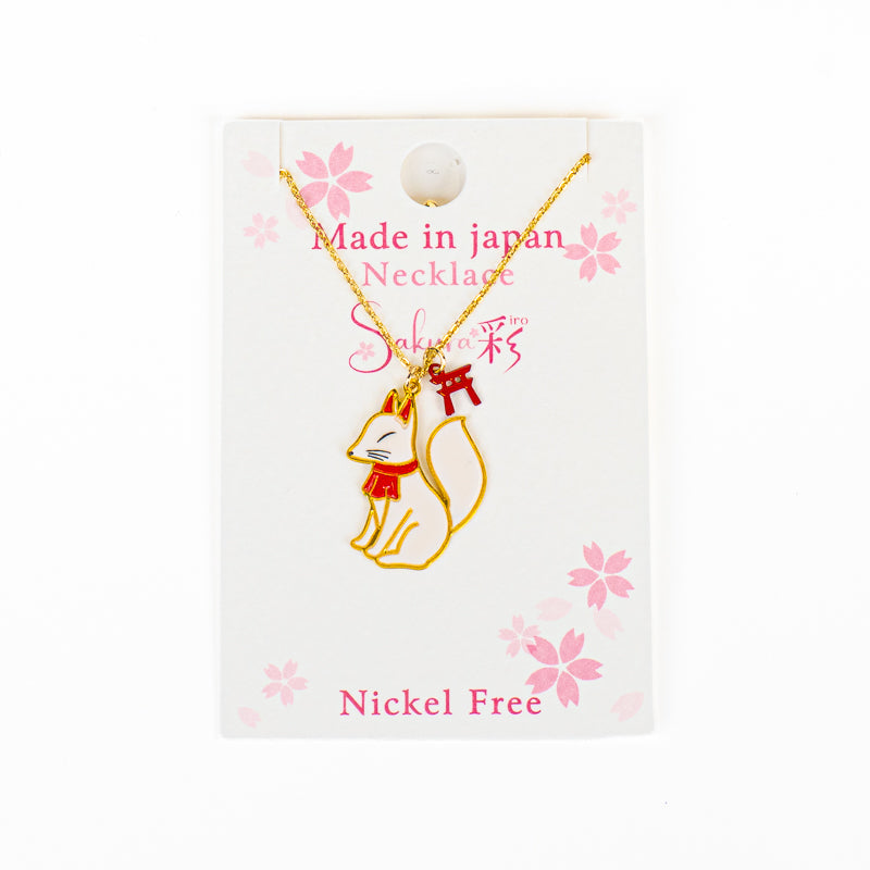 Collana giapponese con ciondolo Kitsune Guardiano