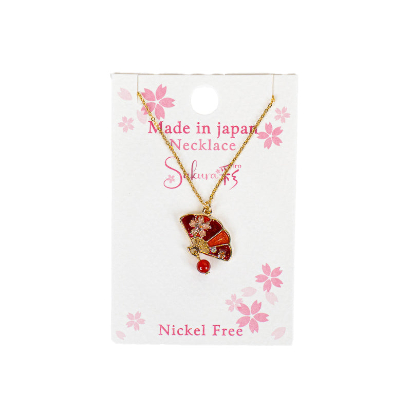 Collana giapponese con ciondolo Sensu rosso