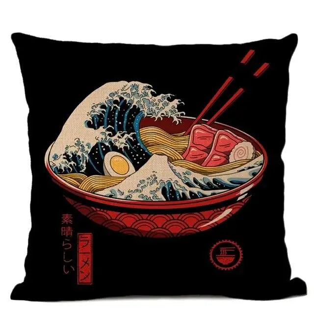 Copricuscino giapponese - Il grande ramen - 45x45cm