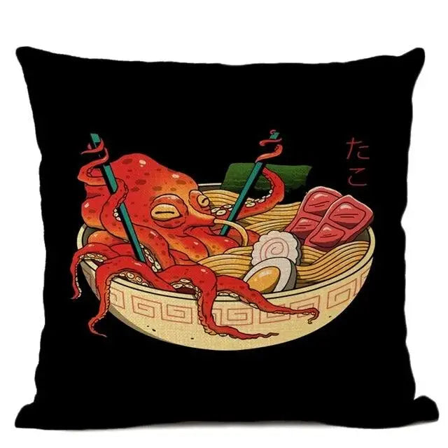 Copricuscino giapponese - Octopus Ramen - 45x45CM