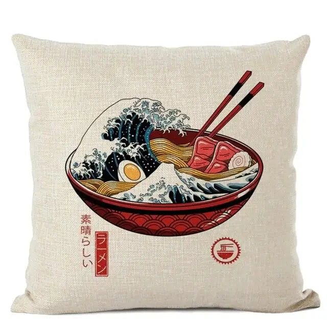Copricuscino giapponese - Wave Ramen - 45x45CM