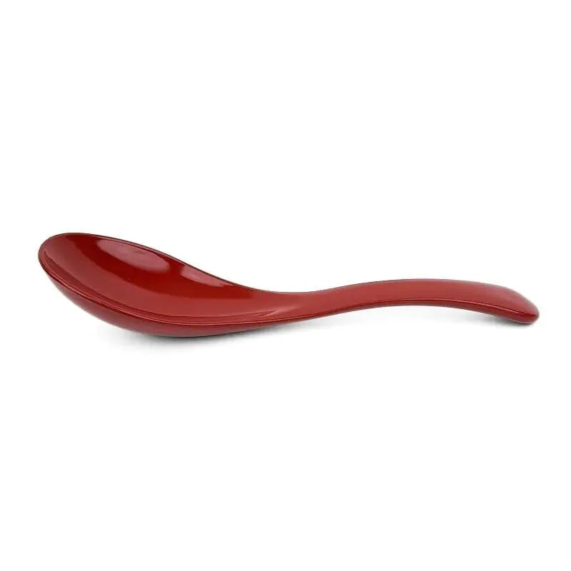 Cucchiaio da ramen laccato in resina rossa