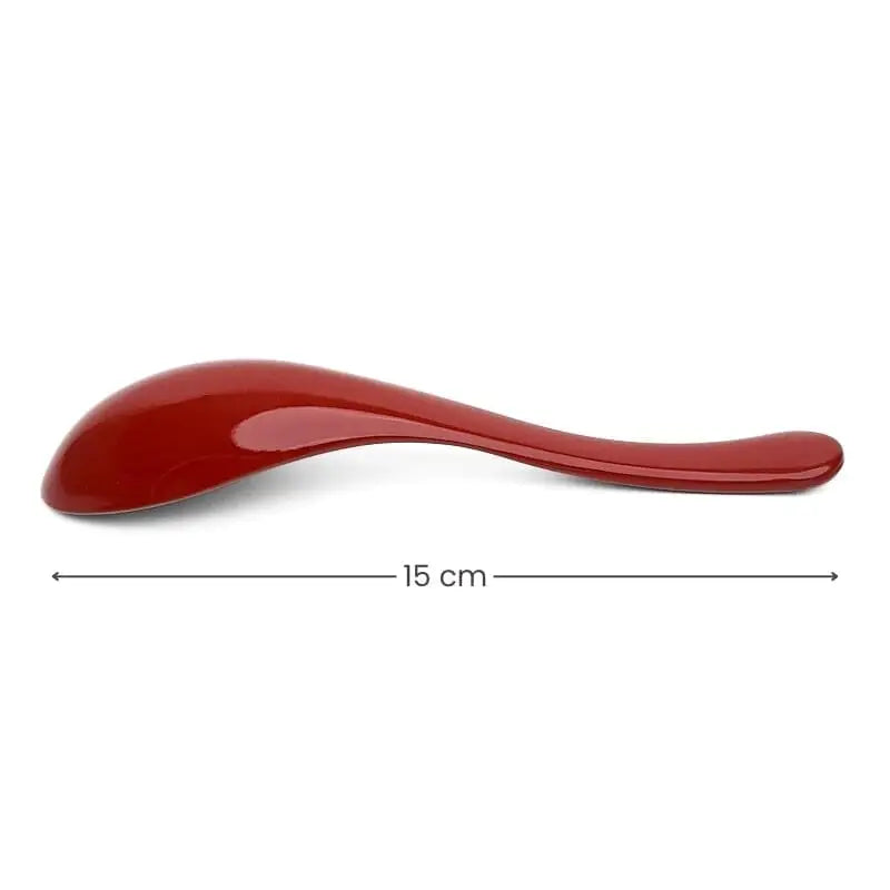 Cucchiaio da ramen laccato in resina rossa