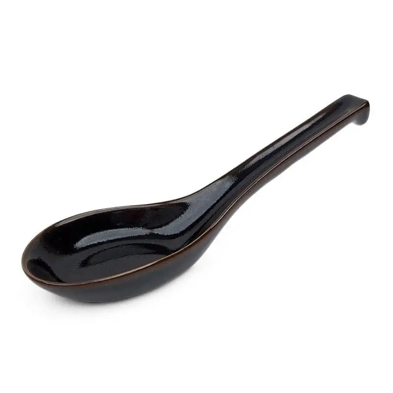 Cucchiaio da ramen nero Tenmoku