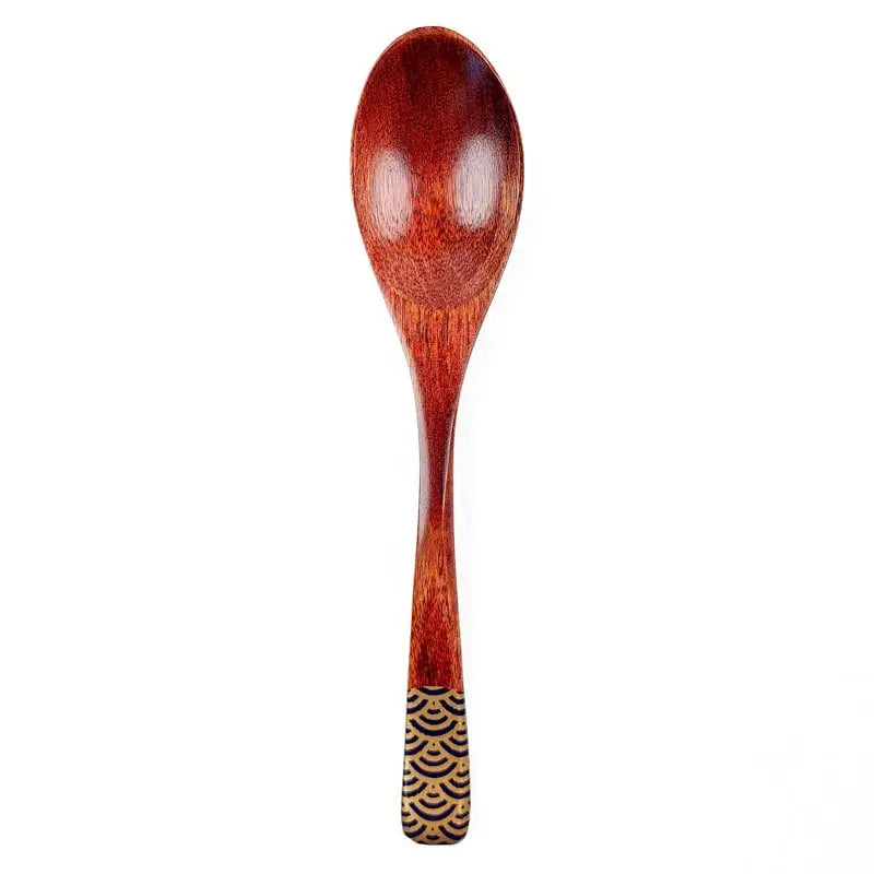 Cucchiaio di legno giapponese Seigaiha - Blu