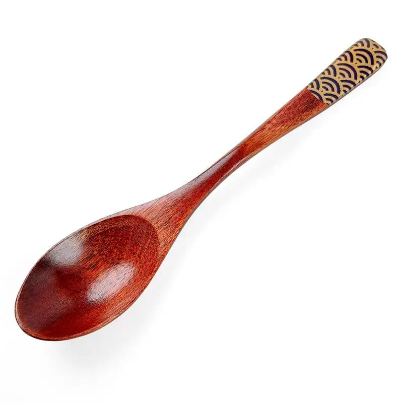 Cucchiaio di legno giapponese Seigaiha - Blu