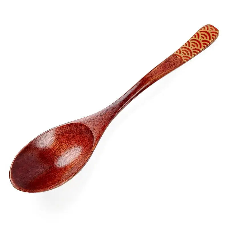 Cucchiaio di legno giapponese Seigaiha - Rosso