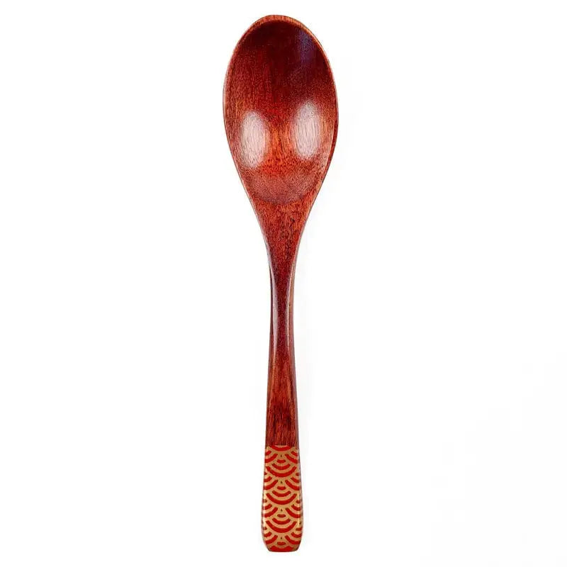 Cucchiaio di legno giapponese Seigaiha - Rosso
