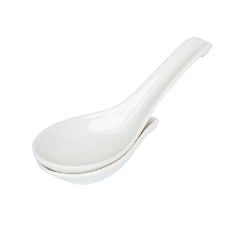 Cucchiaio Ramen Giapponese con Supporto - Bianco