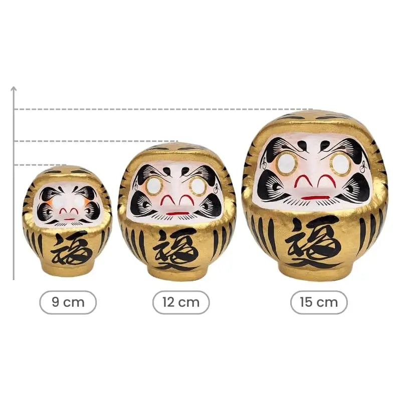 Daruma d'oro giapponese - da 9 a 15 cm