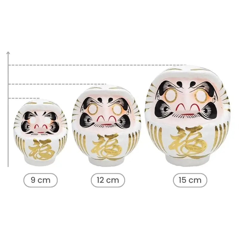 Daruma giapponese bianca - da 9 a 15 cm