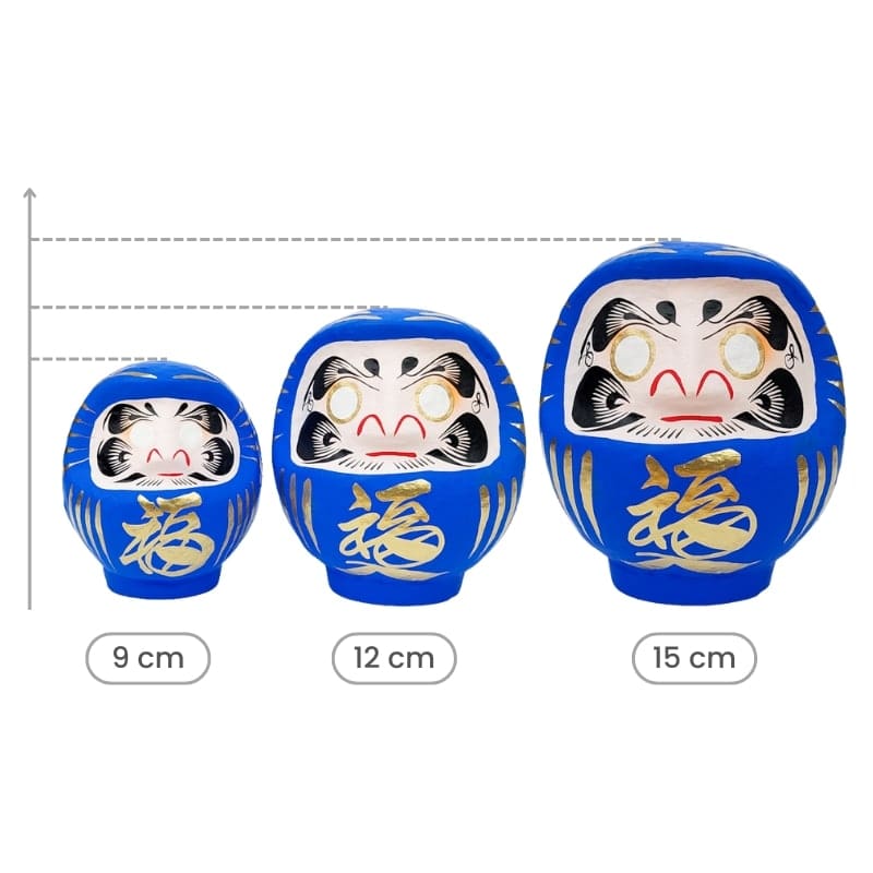 Daruma blu giapponese - da 9 a 15 cm
