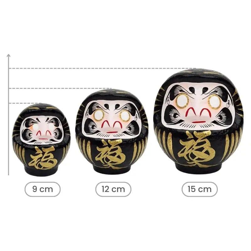 Daruma giapponese nera - da 9 a 15 cm