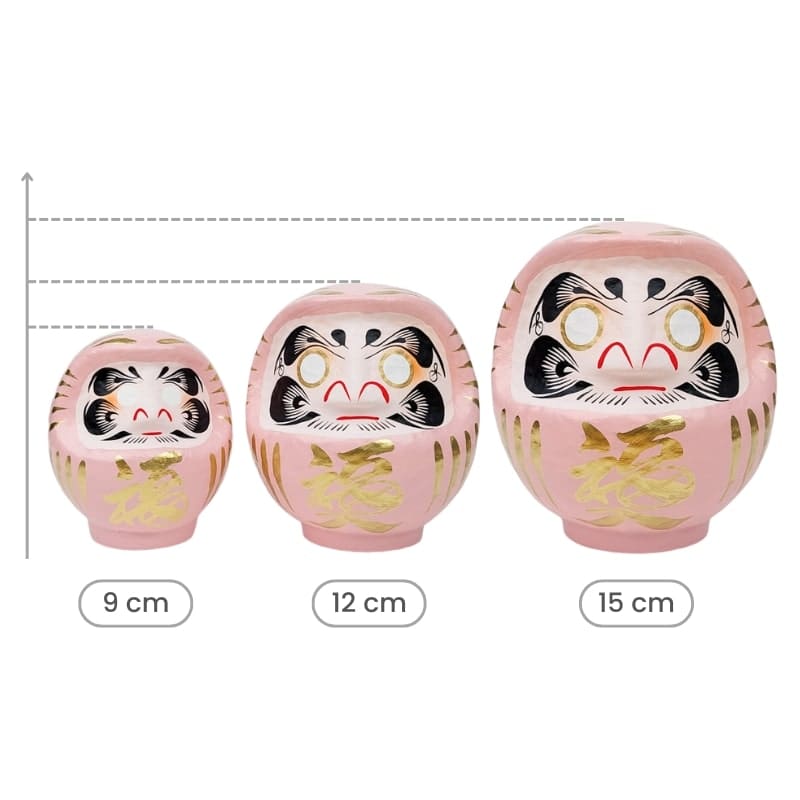 Daruma giapponese rosa - da 9 a 15 cm